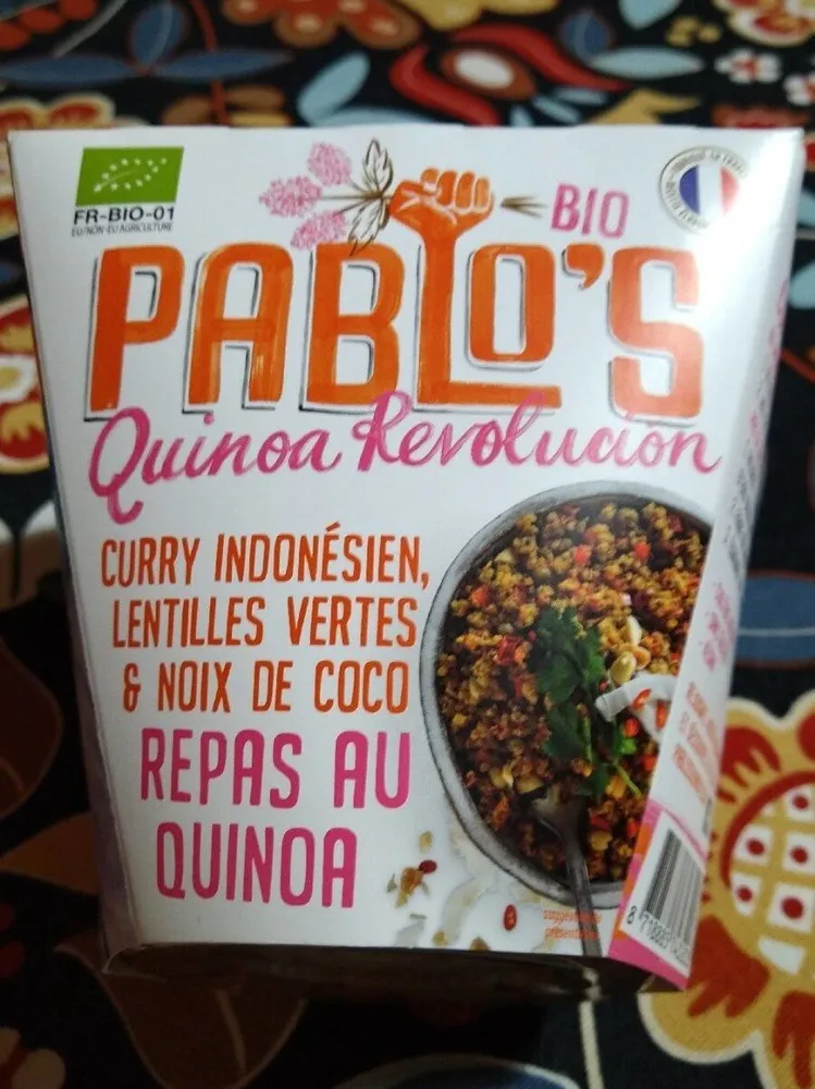 Repas au Quinoa, Curry indonésien, lentilles vertes et coco