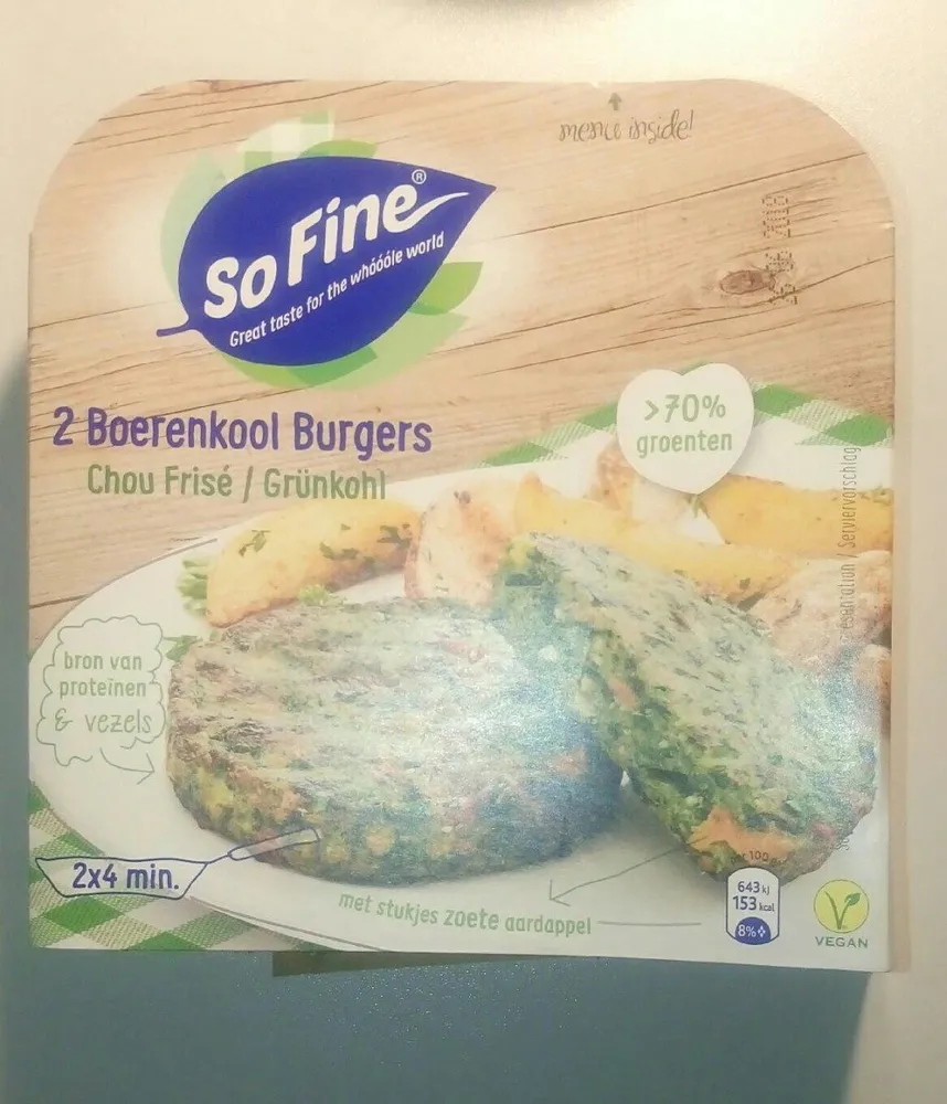 2 boerenkool burgers (chou frisé / Grünkohl)
