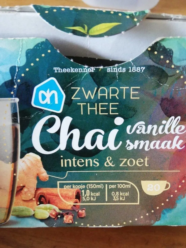 Zwarte thee chai vanille smaak intens & zoet