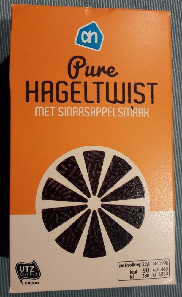Pure hageltwist met sinaasappelsmaak