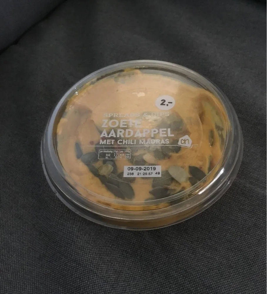 Zoete aardappel met chili madras