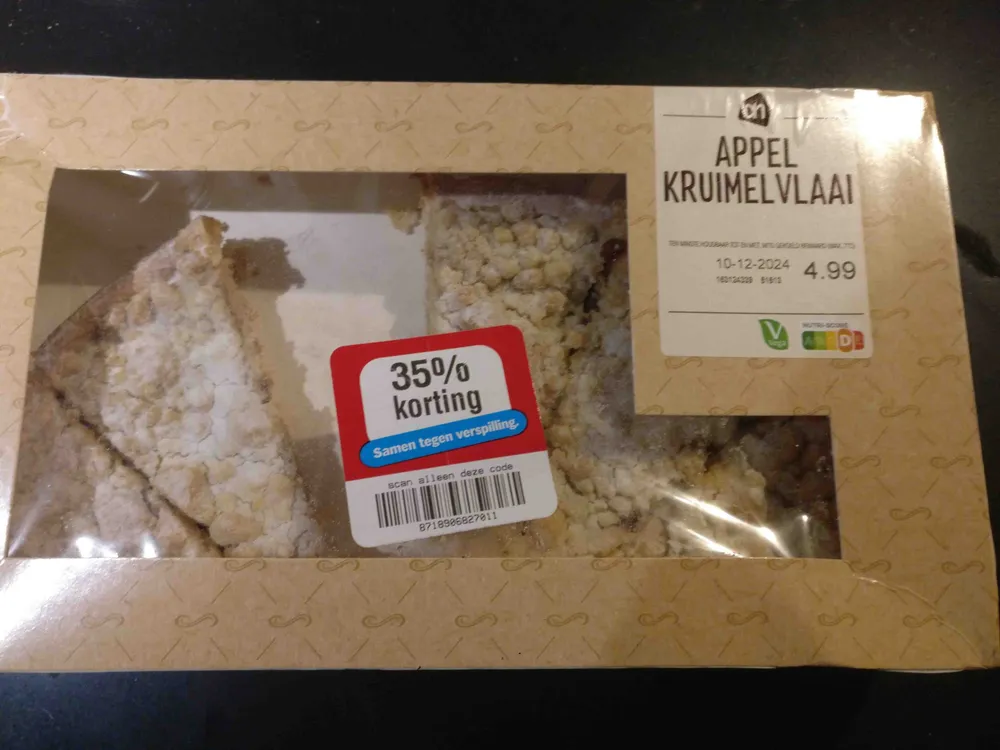 AH Appelkruimelvlaai half