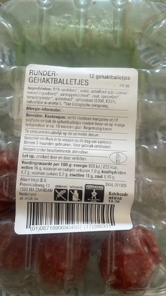 AH Biologisch Rundergehakt balletjes