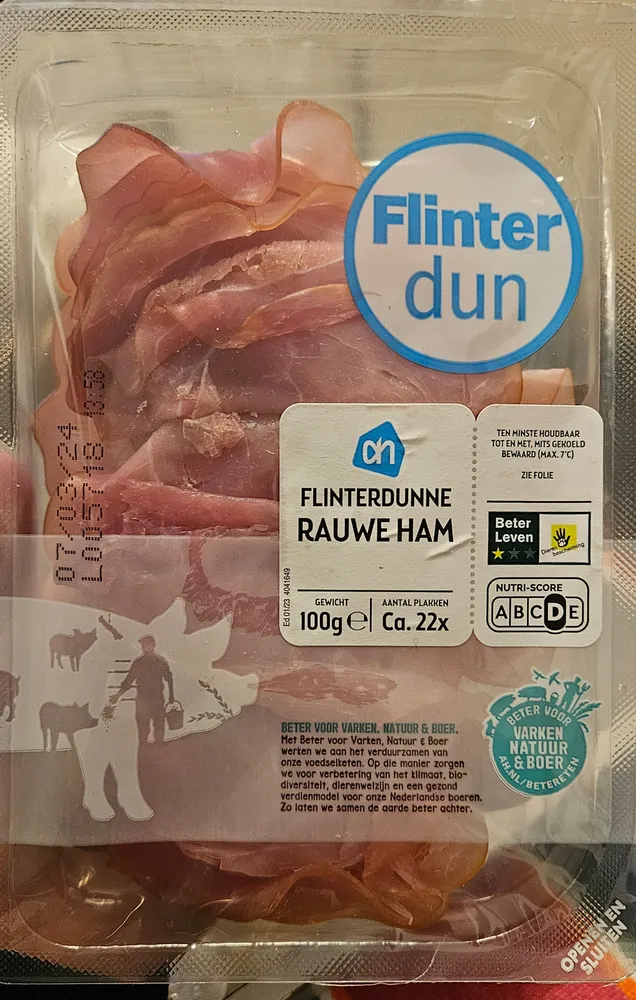Flinterdunne Rauwe Ham