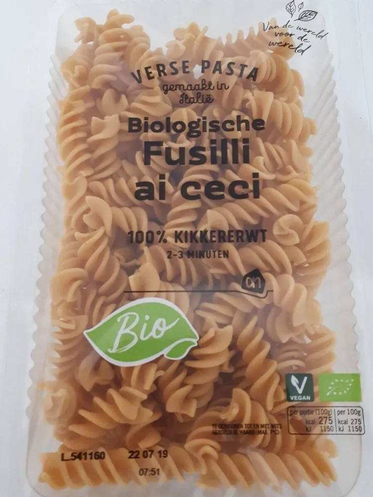 Biologische fusilli ai ceci