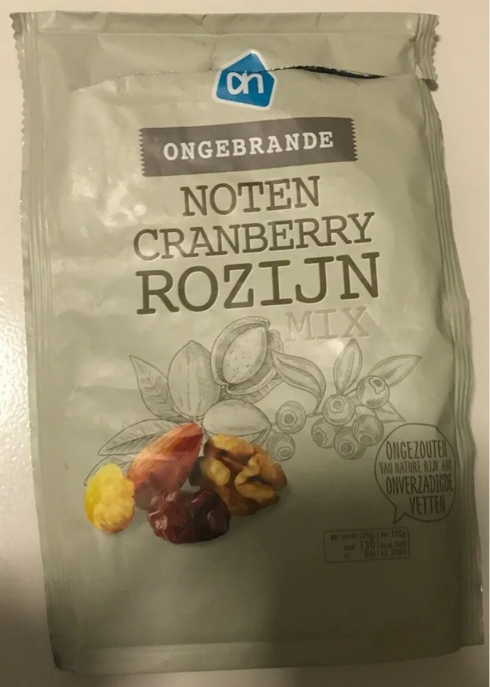 Ongebrande noten cranberry rozijn
