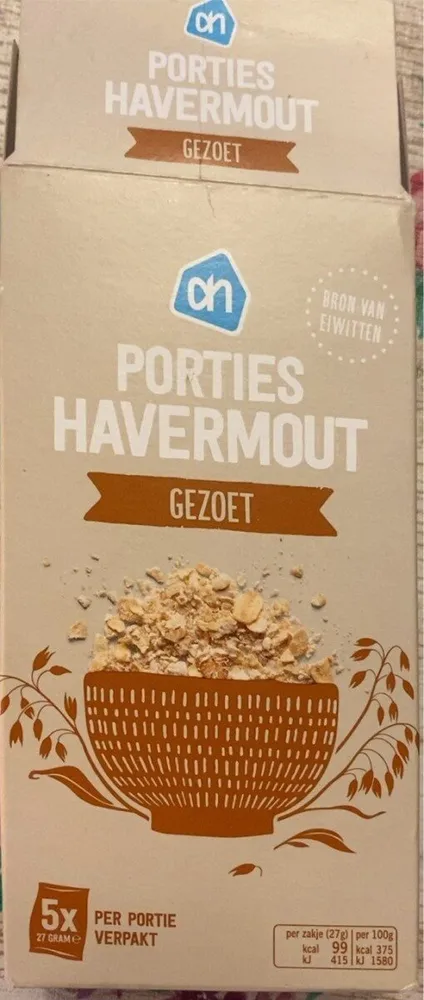 Porties havermout gezoet