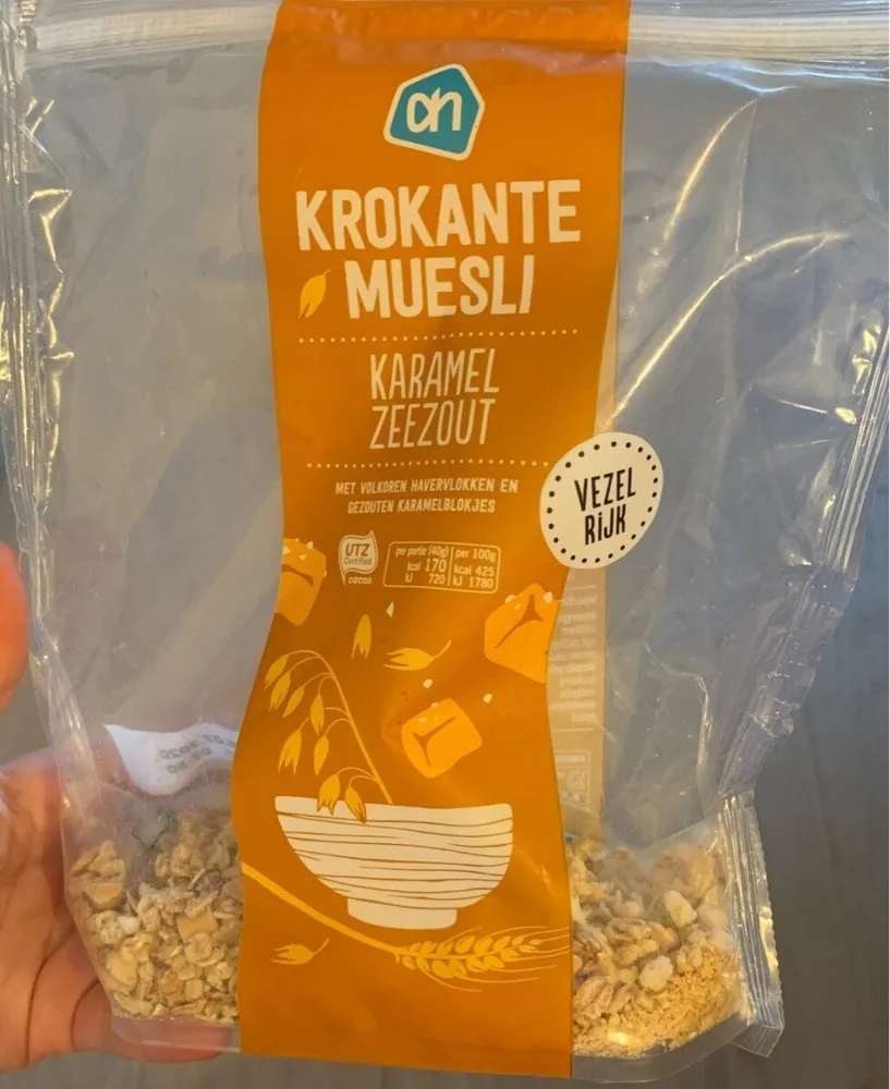 Krokante muesli karamel zeezout
