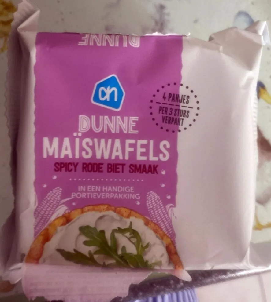 Dunne maïswafels spicy rode biet smaak