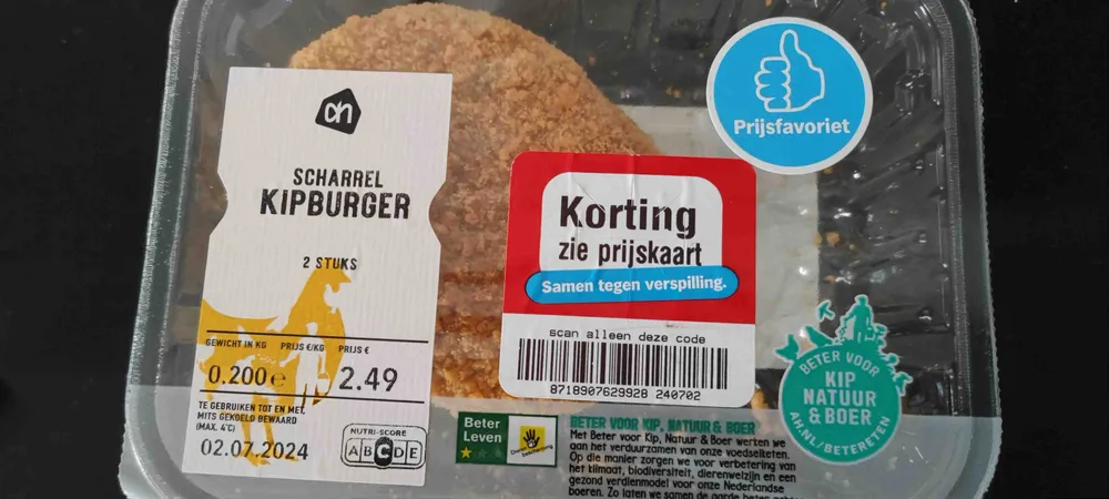 AH Scharrel kipburger gepaneerd 2 stuks
