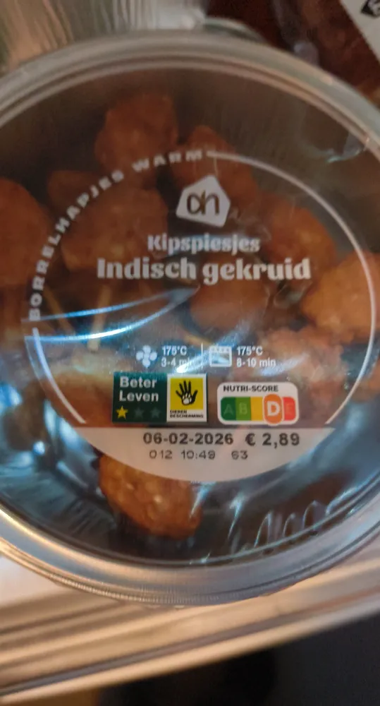 Gegaarde gekruide kipspiesjes
