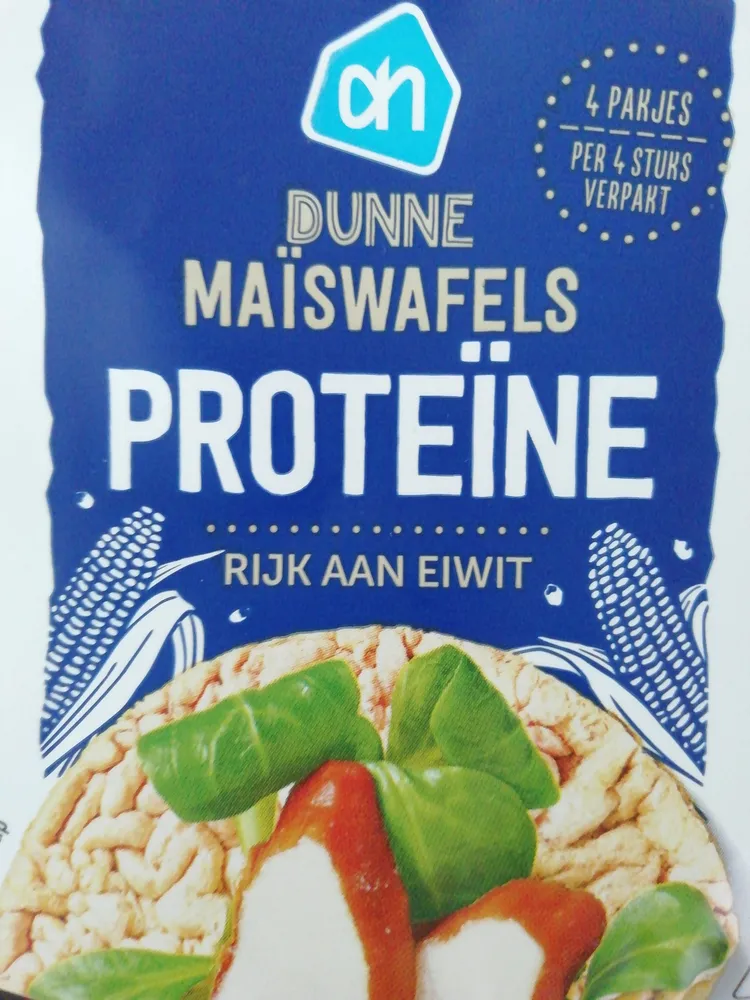 Dunne maiswafels proteïne