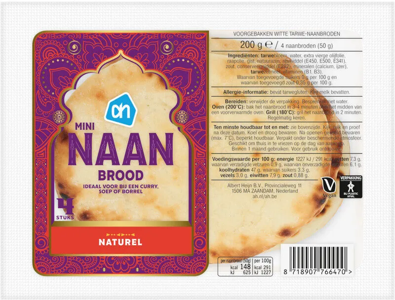 Mini naanbrood naturel