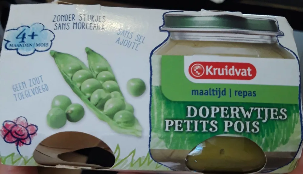 Repas petits pois bébé
