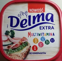 Margaryna półtłusta o smaku masła z witaminami A, B1, B2, B6, B12, D.