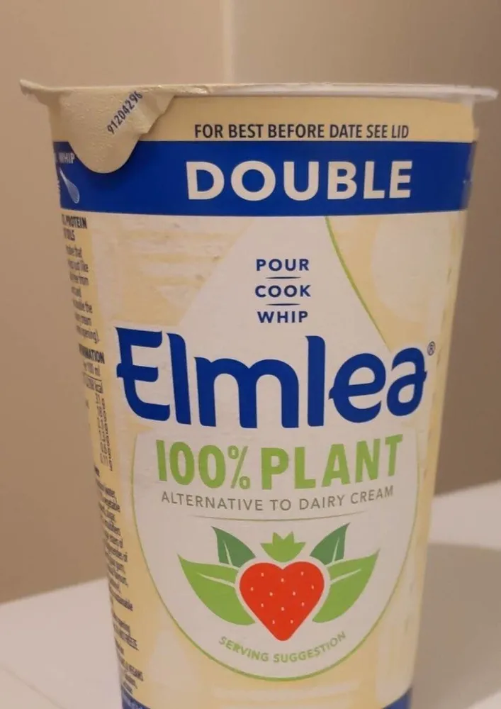 100 per cent plant alternative to dairy double cream