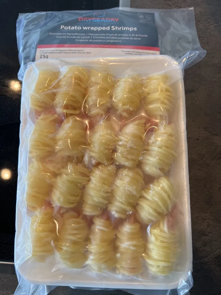 Potato Wrapped Shrimps