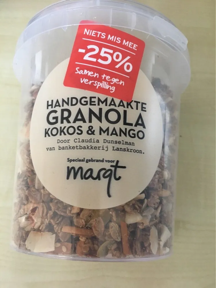 Handgemaakte granola kokos & mango