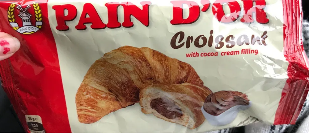 Croissant with cocoa cream filling