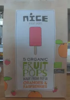 Organic Fruit Pops Oranges & Raspberries