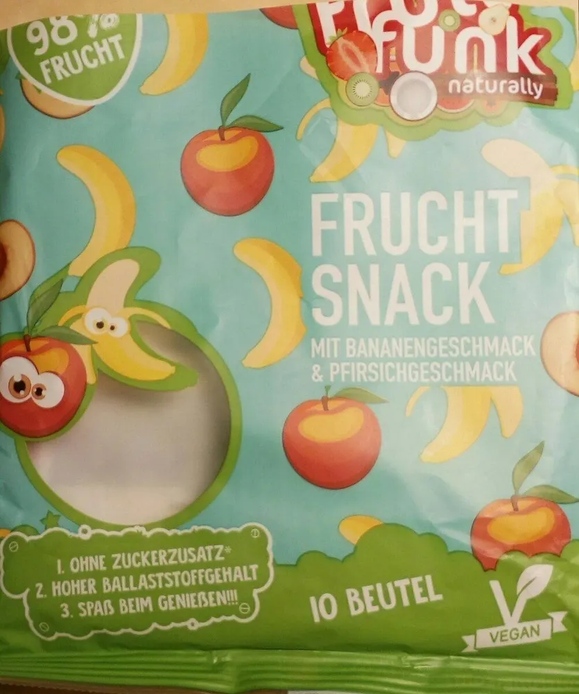 Frucht Snack mit Bananen- und Pfirsichgeschmack