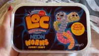 Neon worms gummy candy