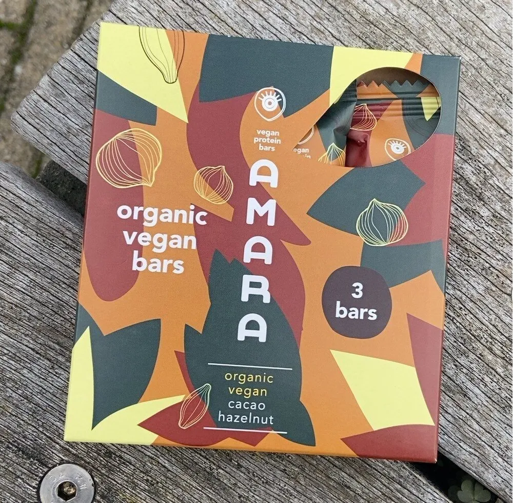 Organic vegan bars cacao hazelnut