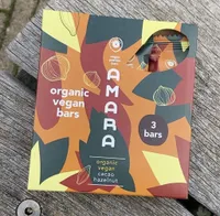Organic vegan bars cacao hazelnut