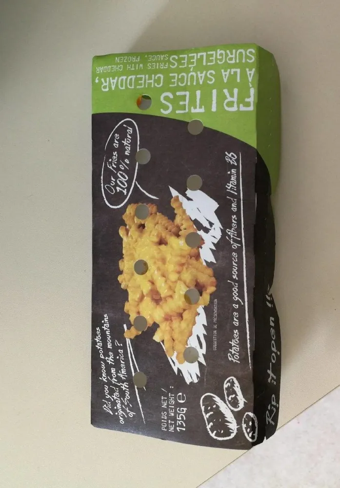 Frites à la sauce cheddar surgelées