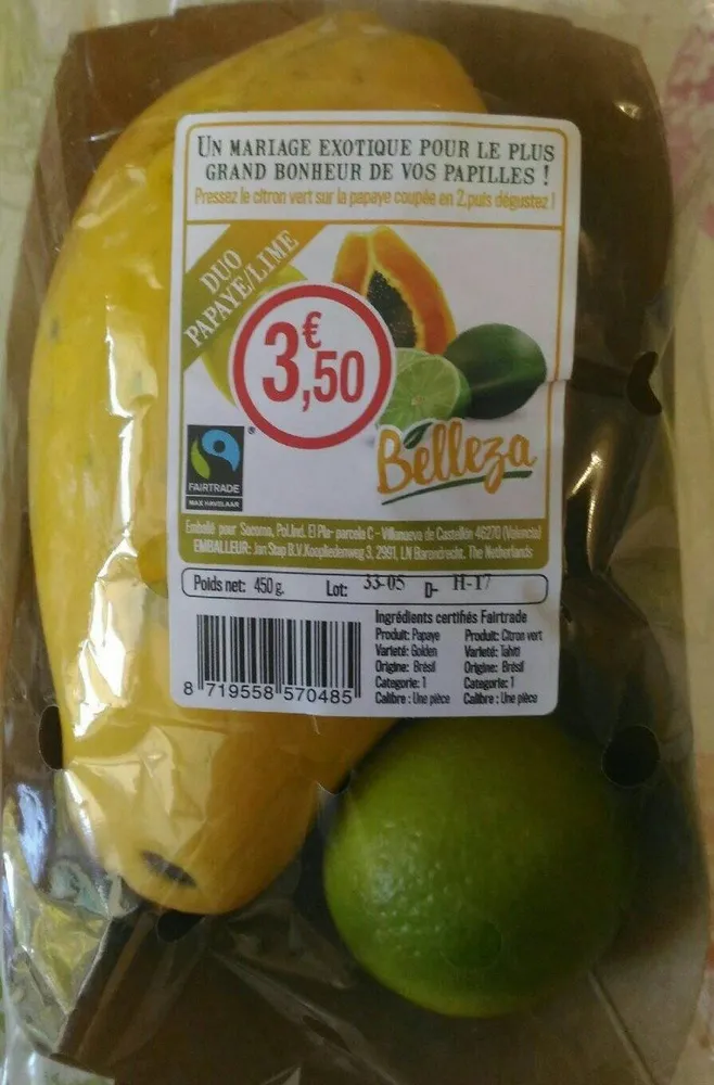 Duo papaye citron vert