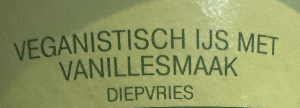 Veganistisch ijs met vanillesmaak