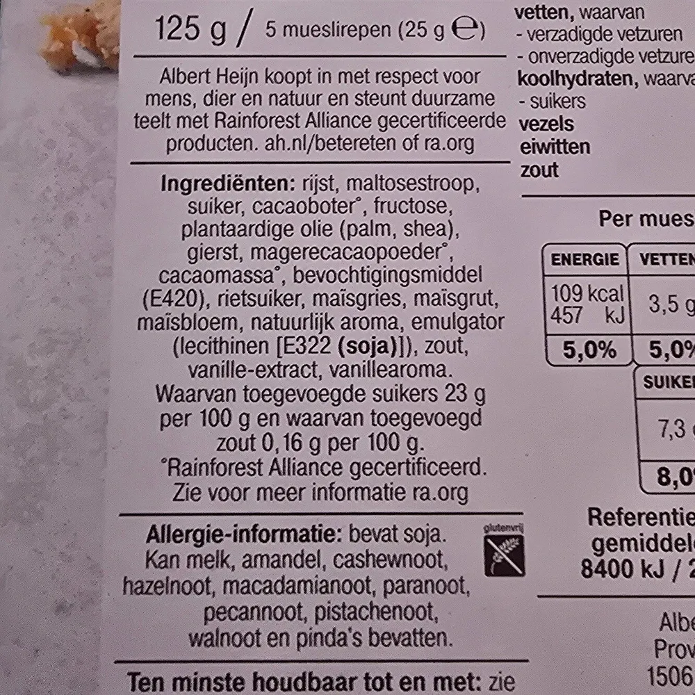 Mueslireep Chocolade