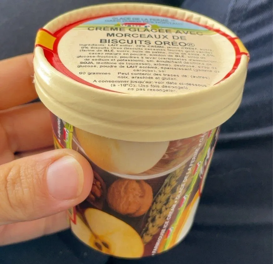 Crème glacée avec morceaux d’Oréo