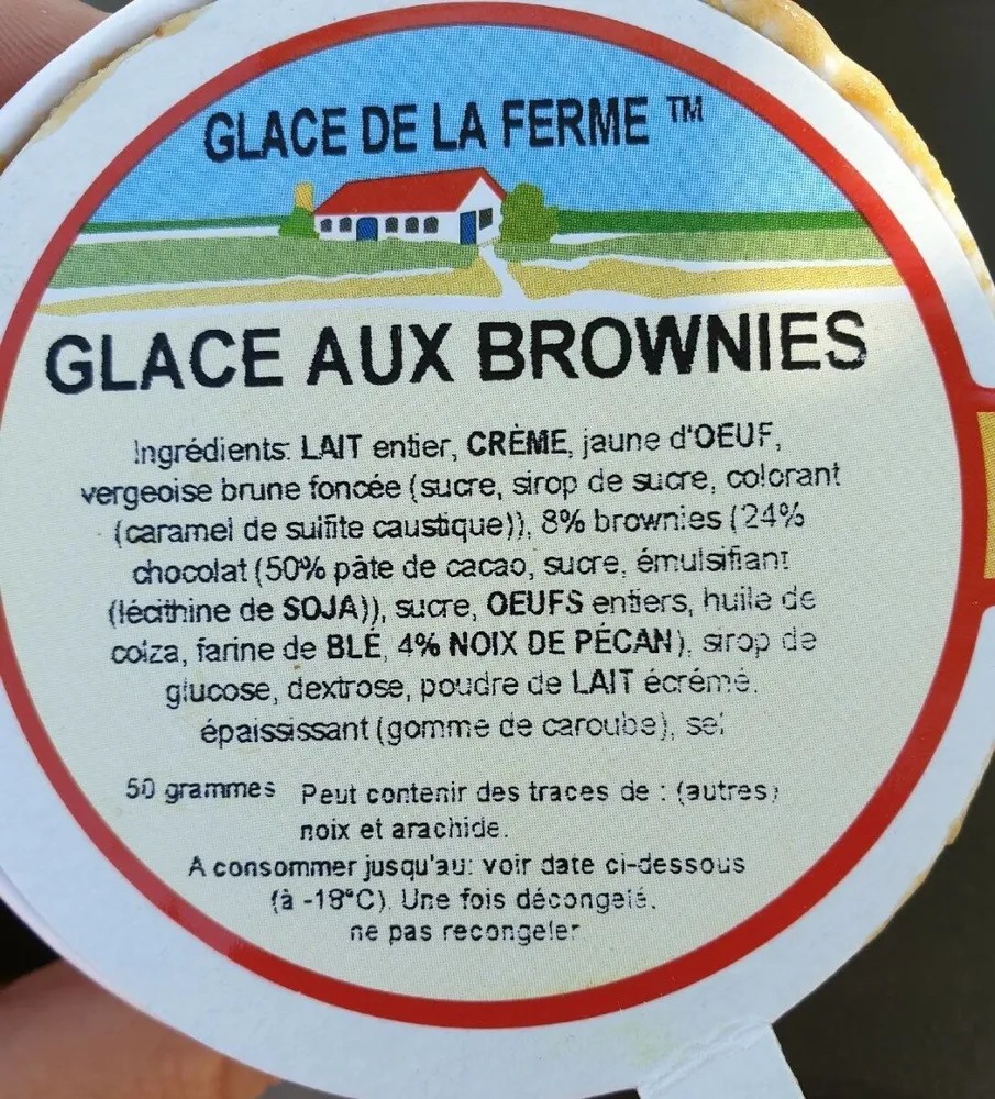 Glace aux brownies