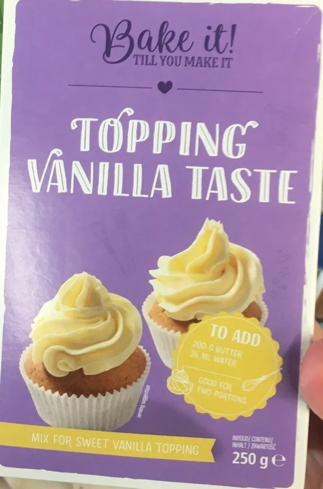 Topping vanilla taste