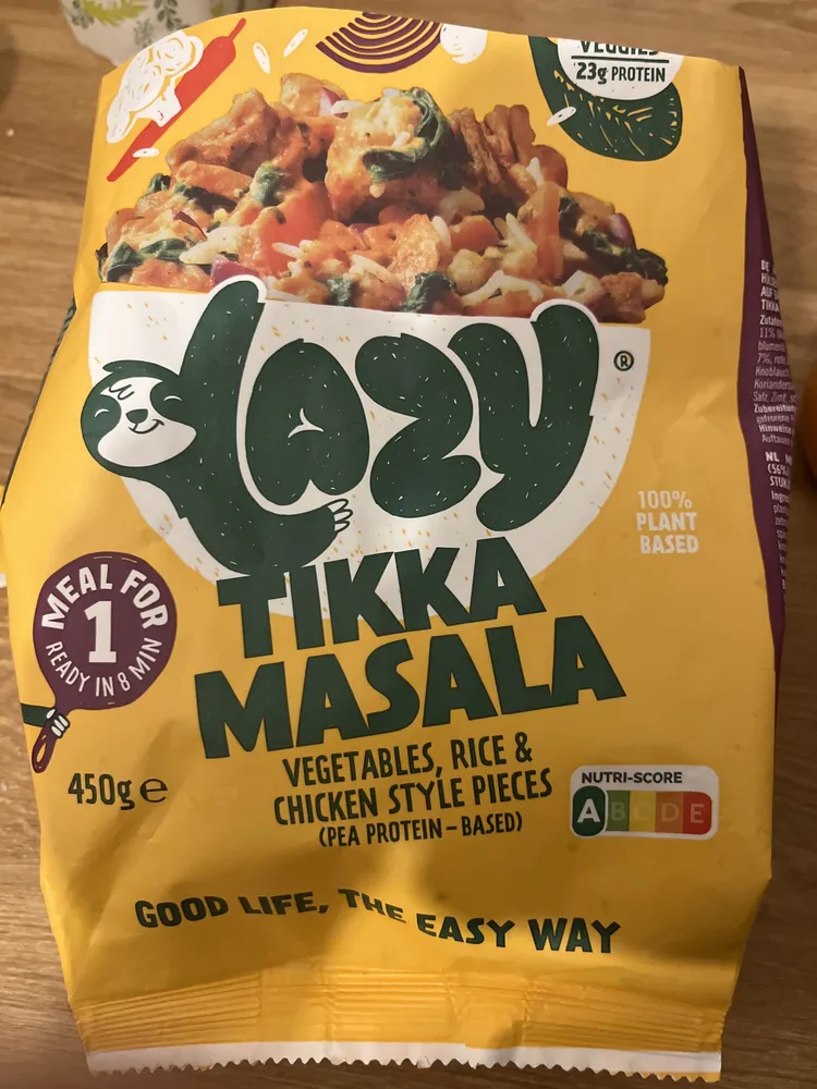 Tikka Masala Vegetables, Rice & Chicken Style Pieces (Pea Protein-Based)