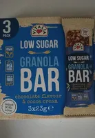 Barre granola goût chocolat et enrobage crème de cacao
