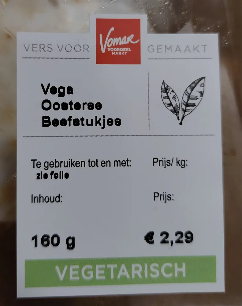 Vega beefstukjes