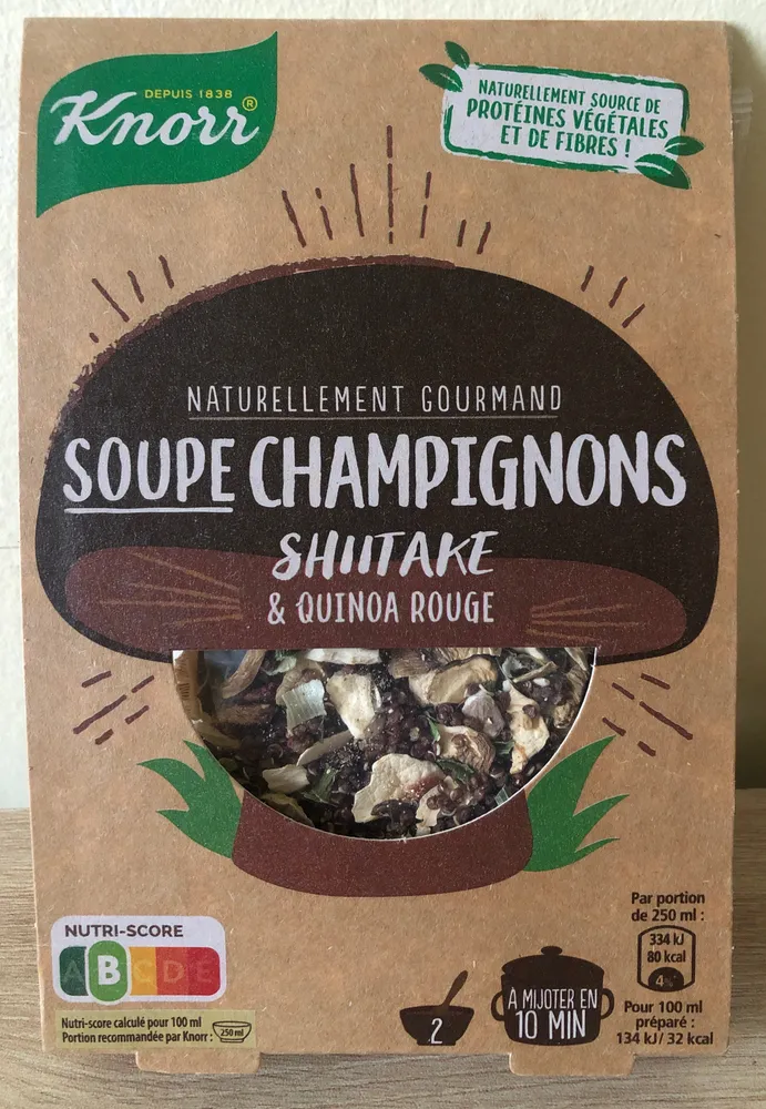 Knorr Naturellement gourmand Soupe Déshydratée Champignons et Quinoa rouge 45g