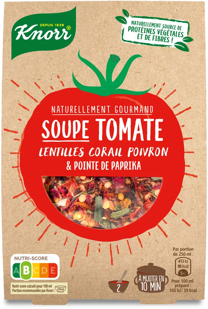 Knorr Naturellement Gourmand Soupe Déshydratée Tomate et lentilles corail