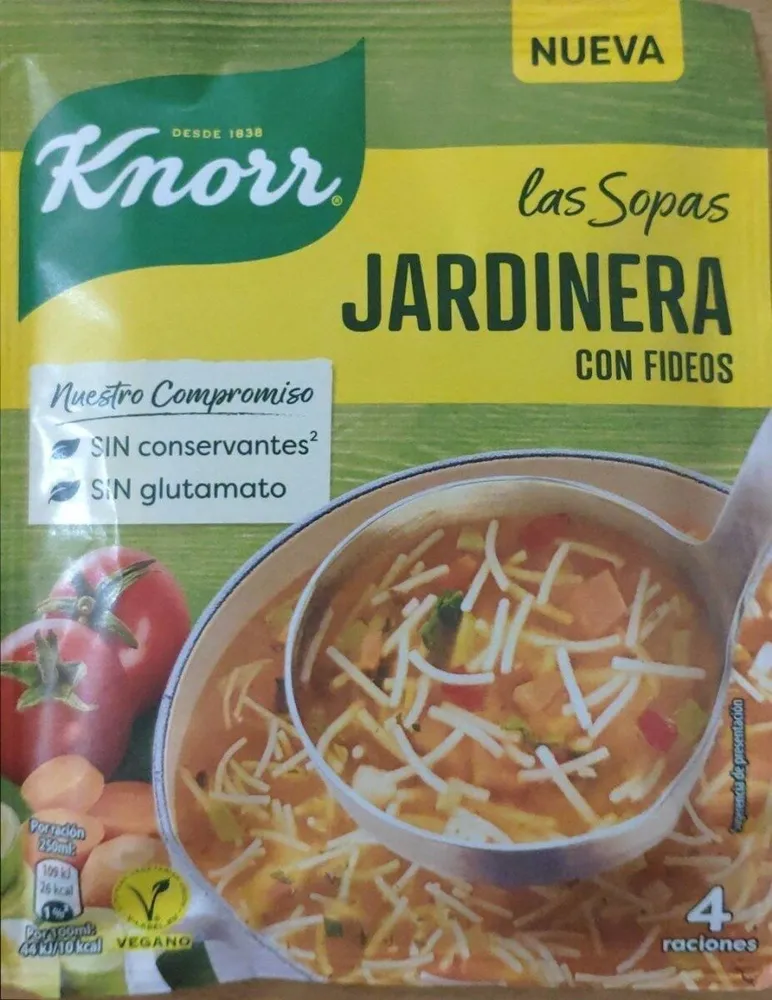 Las Sopas Jardinera con Fideos