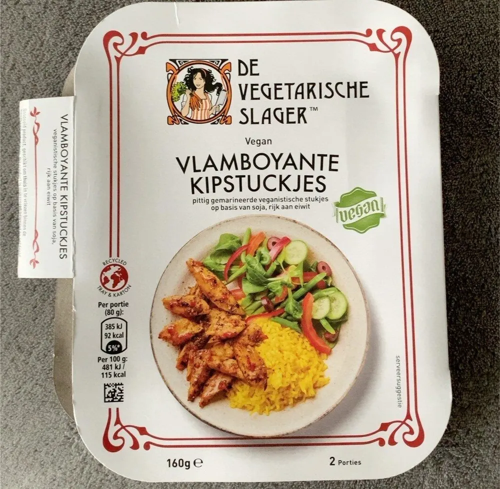 Vlamboyante kipstuckjes