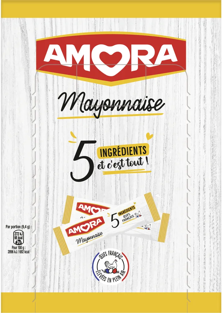 Amora Mayonnaise 5 Ingrédients dosettes 200 x 10ml