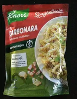 Carbonara with cheese and bacon