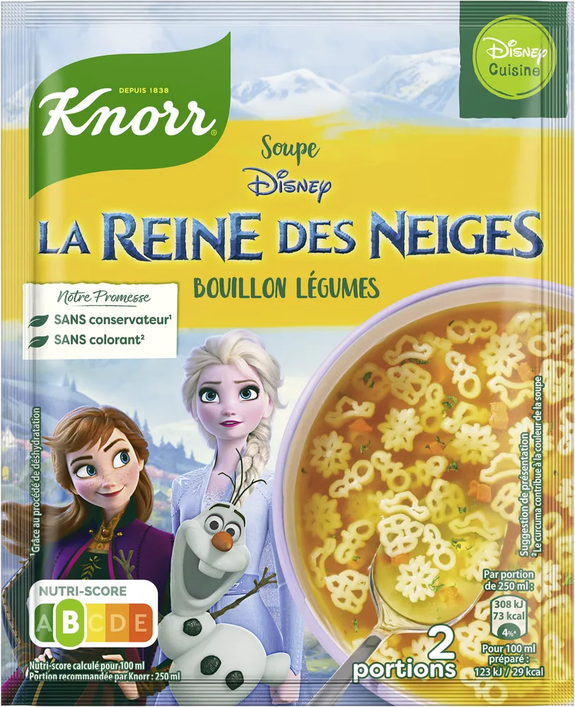 Knorr Soupe Déshydratée Bouillon Légumes Reine des Neiges 2 Portions