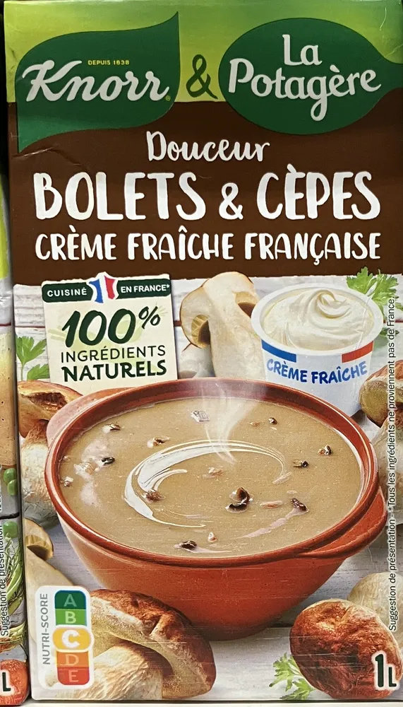 Douceur de champignons bolets et cèpes à la crème fraîche française