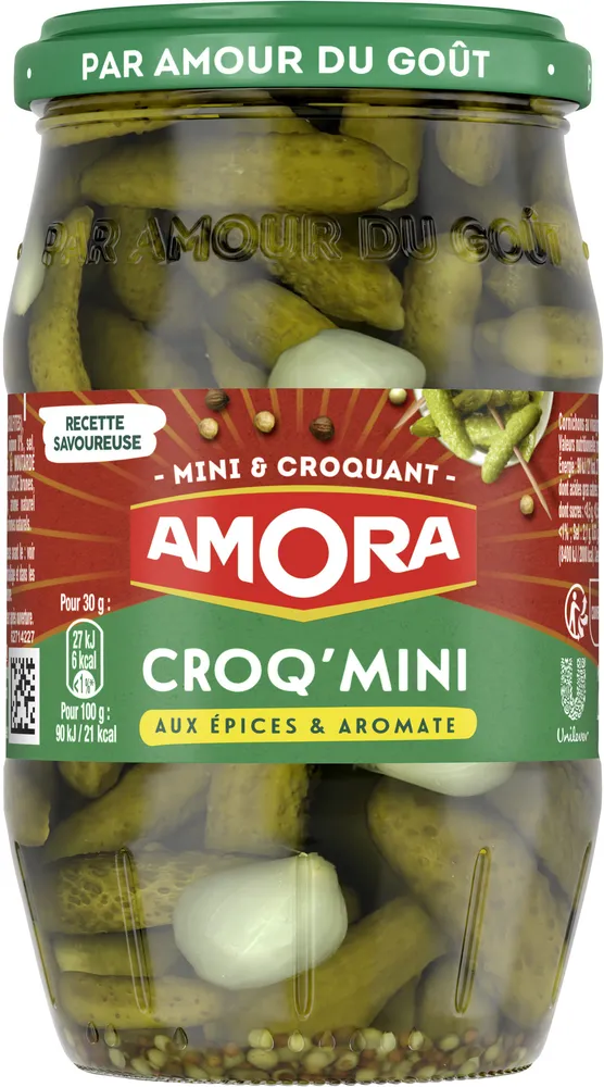 Amora Croq'Mini Cornichons aux Épices & Aromates 210g