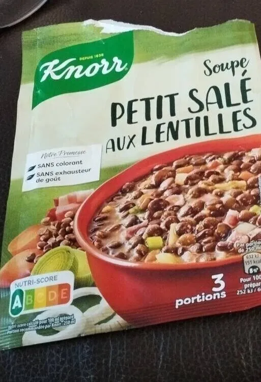 Soupe petit salé aux lentilles
