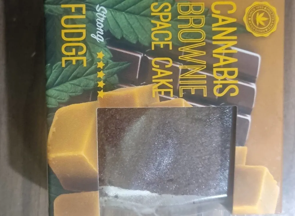 Cannabis brownie space cake