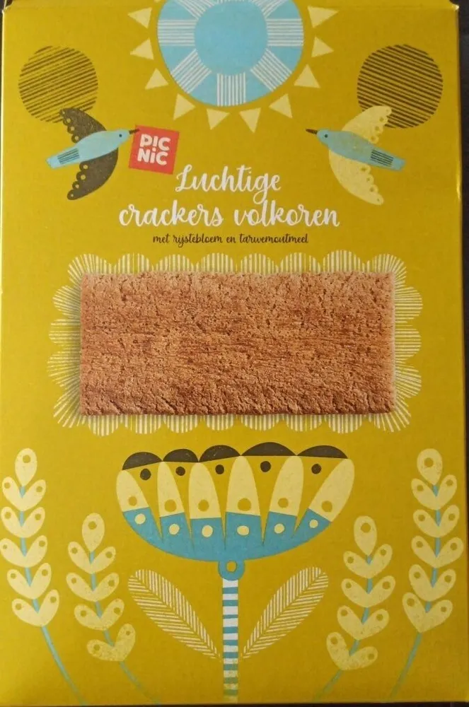 Luchtige crackers volkoren